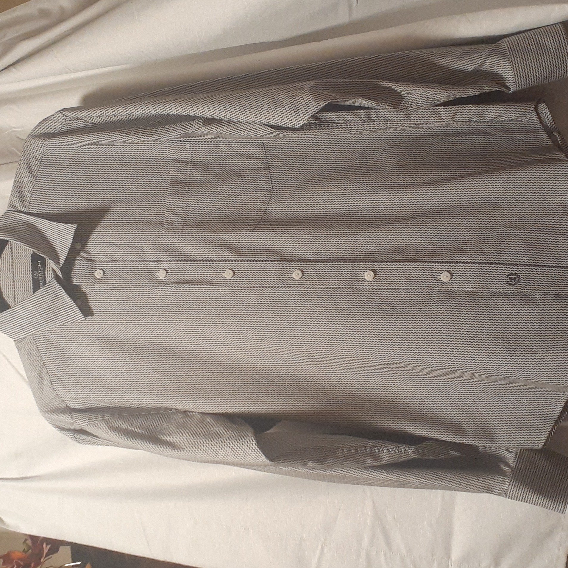 Mens  Bugatchi Uomo Brand  Long Sleeve  Dress Shirt  Size Large  Gray
